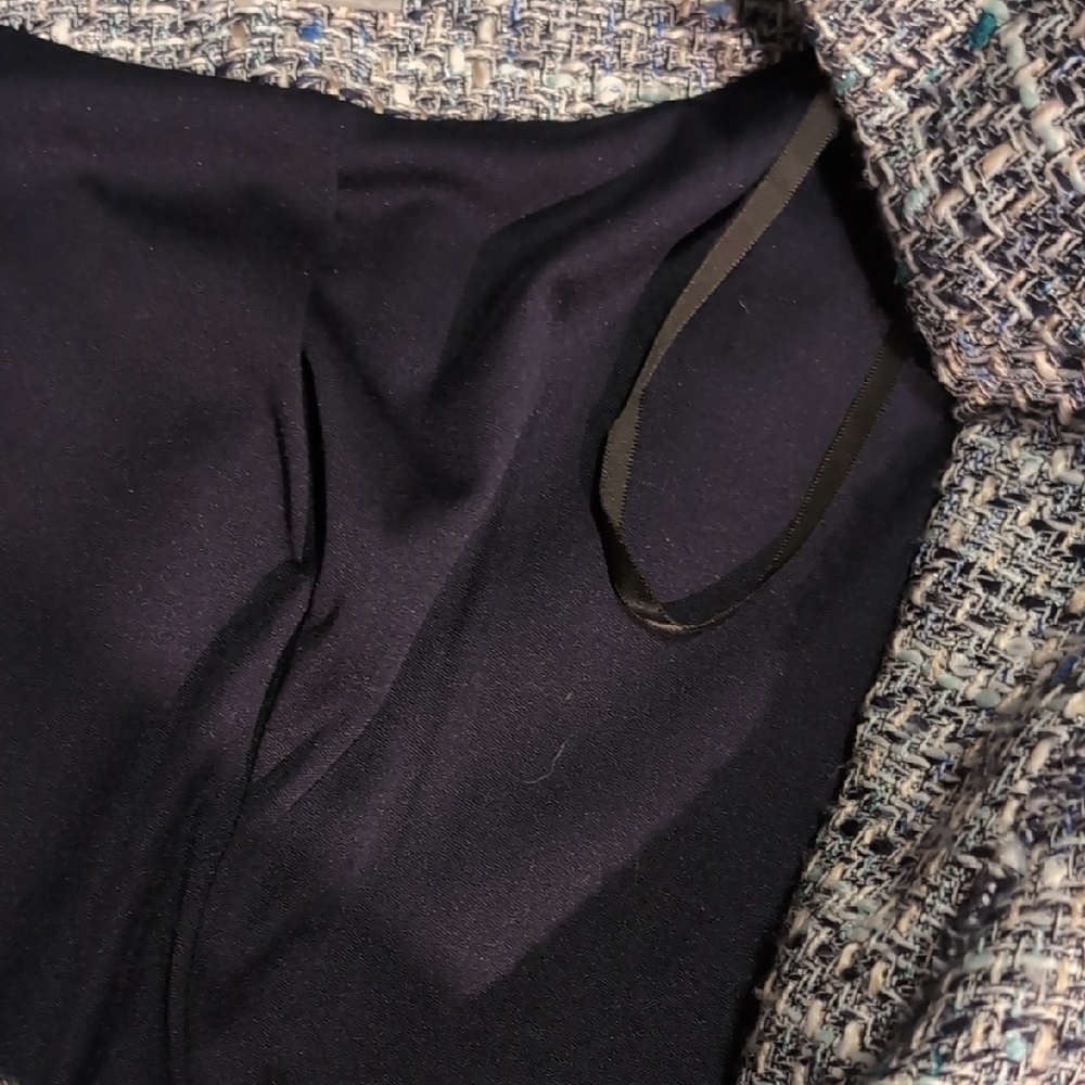 Karl Lagerfeld Blue Tweed Sleeveless Midi Dress - Picture 9 of 10